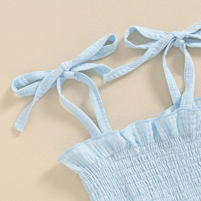 Suefunskry Toddler Girls 2Pcs Outfits Solid Color Sleeveless Camisole and Elastic Pants Set Baby Summer Clothes 6M-3Y
