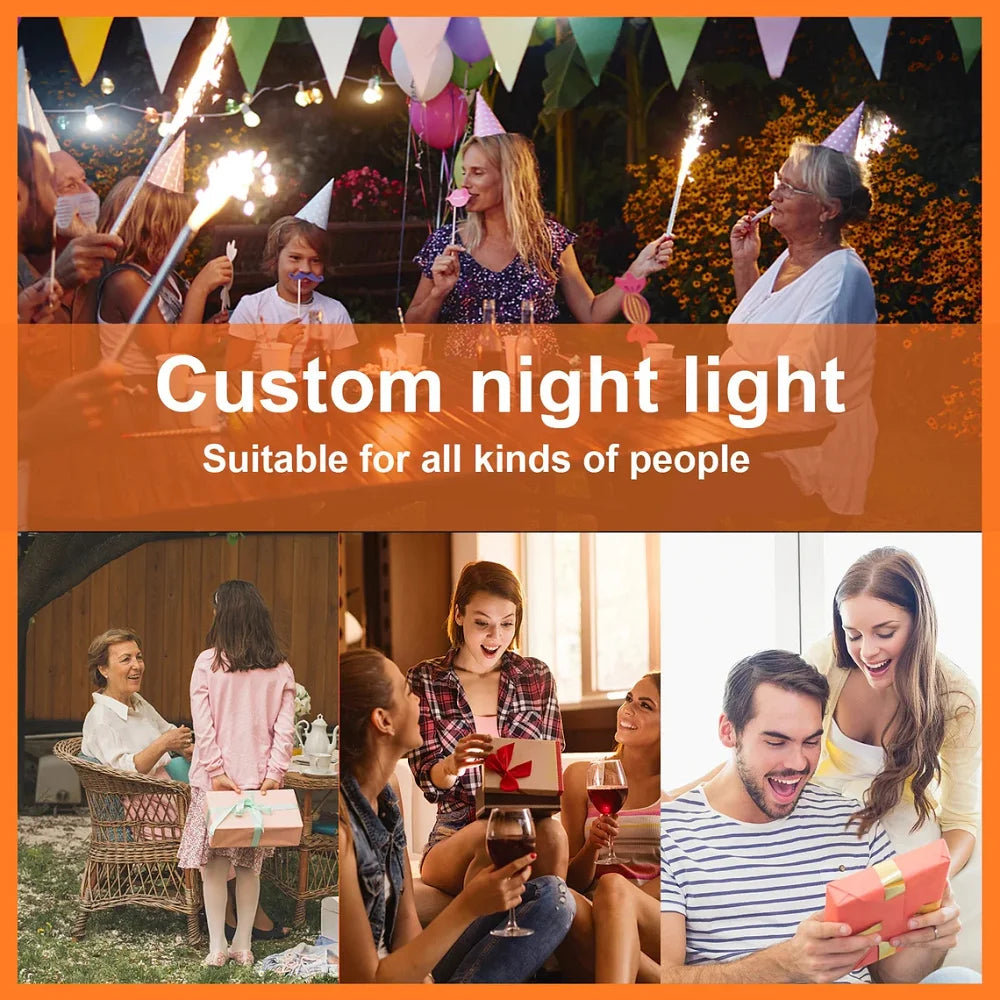 Personalized 3D Photo Lamp Custom Photo And Text Customized Valentine's Day Wedding Anniversary Birthday 3D Night Light Gifts