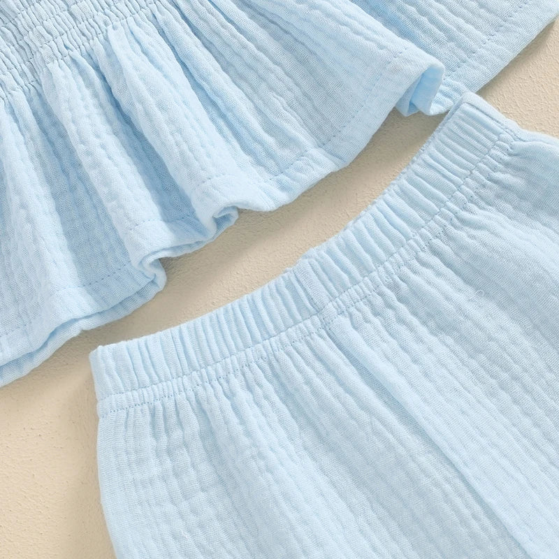 Suefunskry Toddler Girls 2Pcs Outfits Solid Color Sleeveless Camisole and Elastic Pants Set Baby Summer Clothes 6M-3Y
