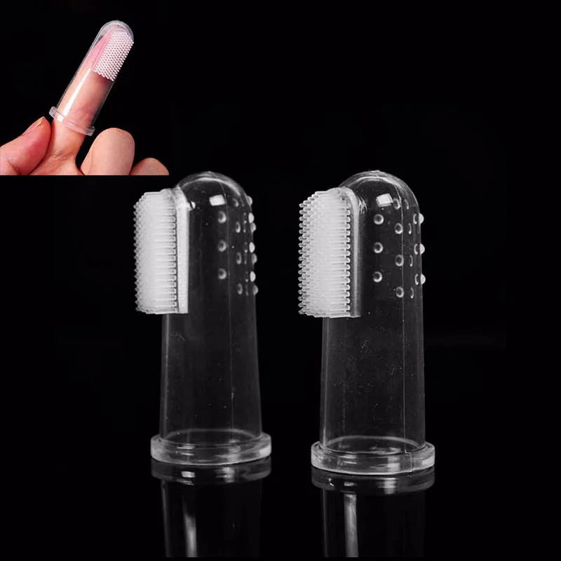 Silicone Brush Tool Toothpaste Dogs Soft Pet Finger Toothbrush Dental Hygiene For Medium dog bads
