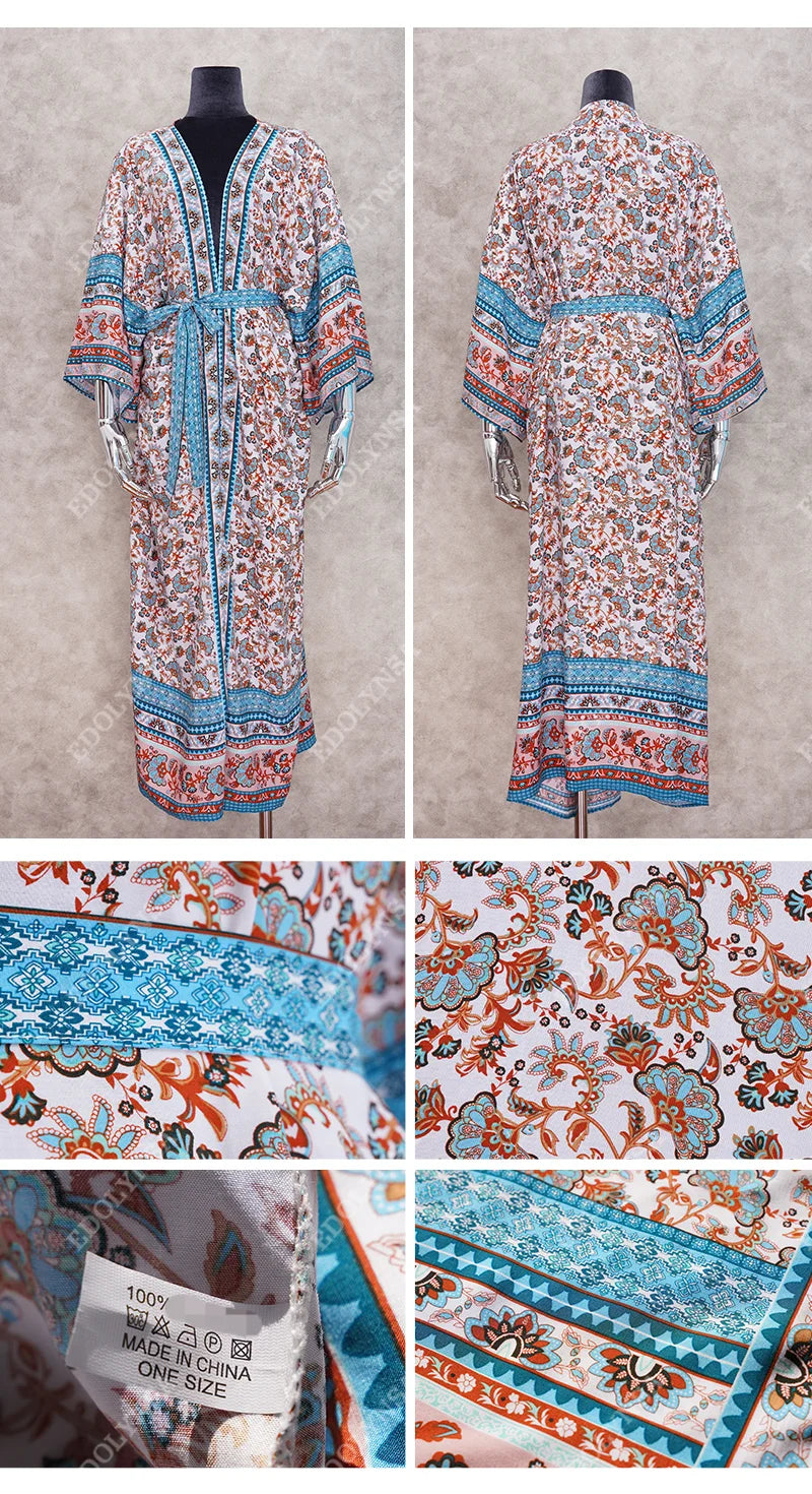 Embroidery Kaftan Beach Tunic Beach Cover up Saida de Praia Swimsuit Women Bikini cover up Pareo Sarong Beachwear Q882