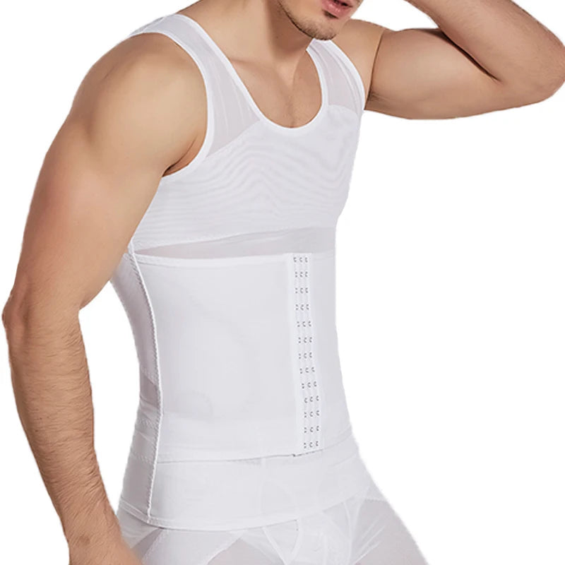 Mens Body Shaper Compression Vest Abdomen Shapewear Tummy Slimming Sheath Gynecomastia Shapers Corset Waist Trainer Fajas Tops
