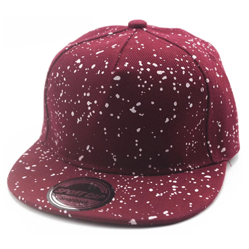 3-8 Yrs Hot Sale Children Baseball Cap Kids Boys Girls Snapback Hip Hop Snowflake Fashion Running Man Design Flat Hat Baby