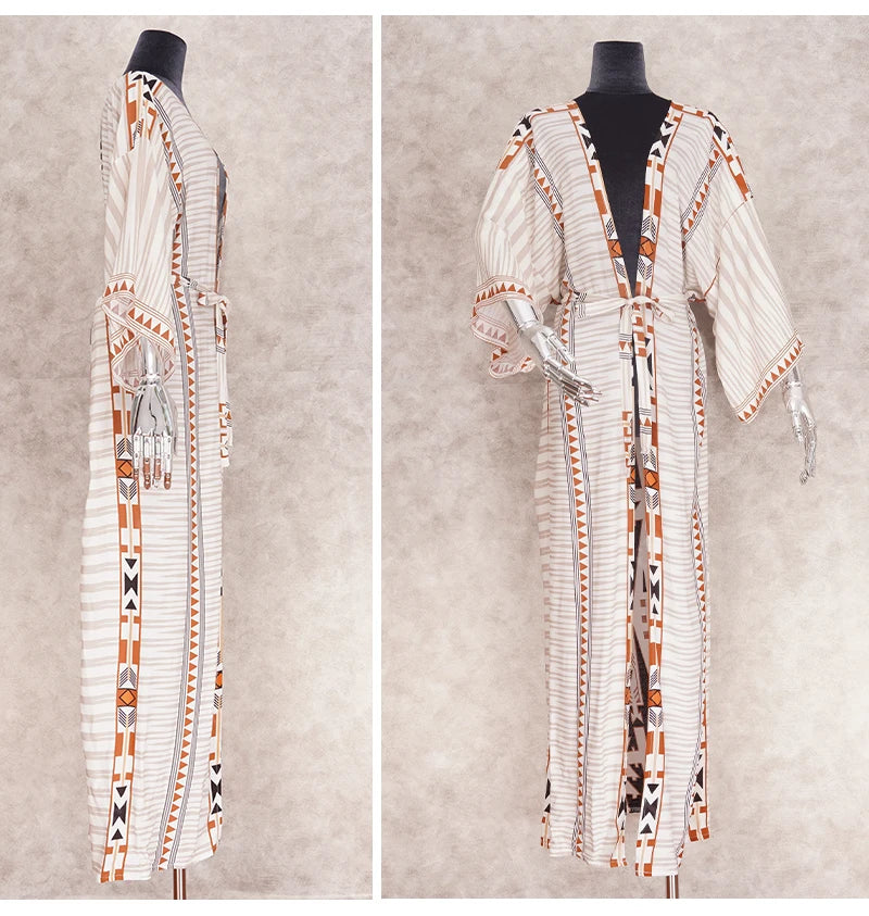 Embroidery Kaftan Beach Tunic Beach Cover up Saida de Praia Swimsuit Women Bikini cover up Pareo Sarong Beachwear Q882
