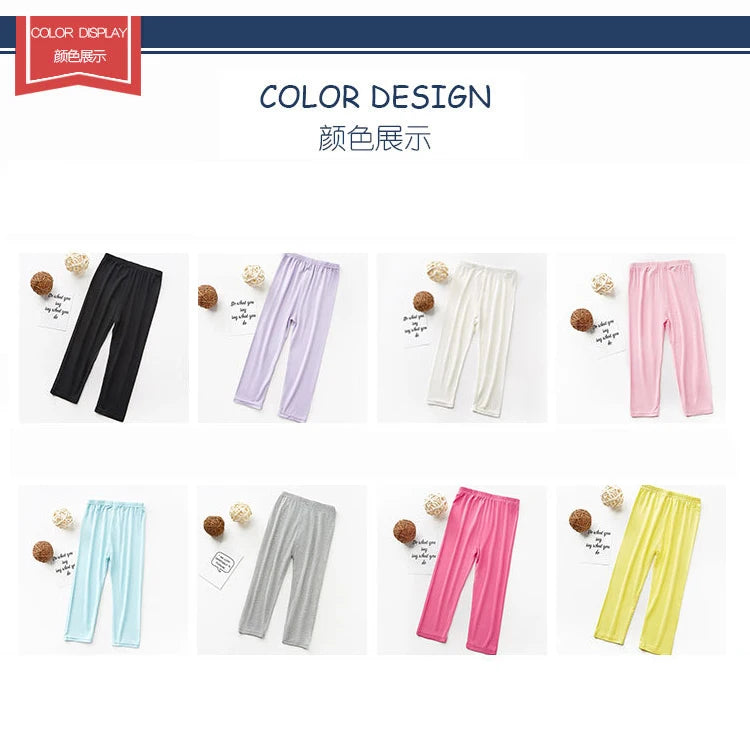 Summer Clothes Baby Girl Pants Children Cropped Pants Candy Color Calf-Length Girls Leggings Skinny Kids Trousers 2-12 Yrs