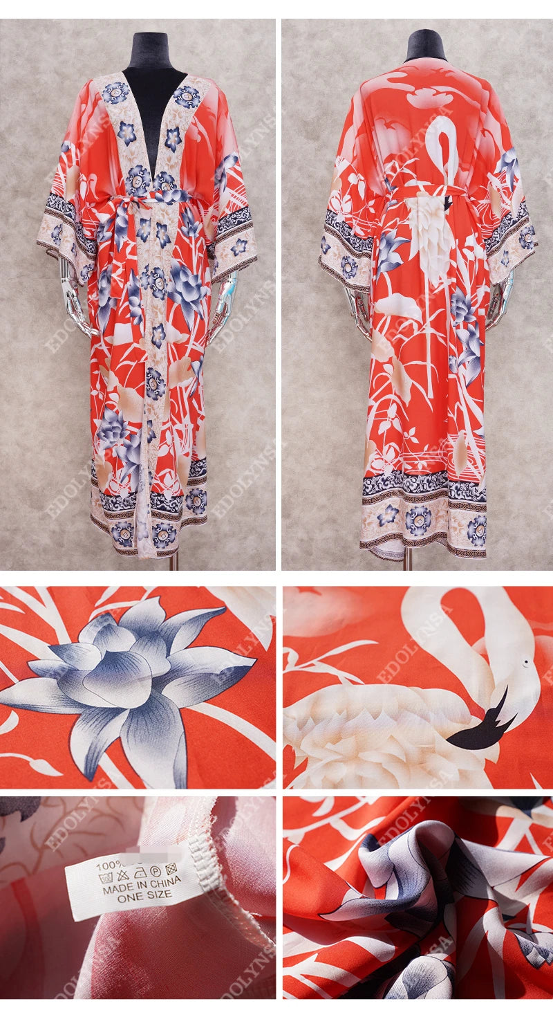 Embroidery Kaftan Beach Tunic Beach Cover up Saida de Praia Swimsuit Women Bikini cover up Pareo Sarong Beachwear Q882