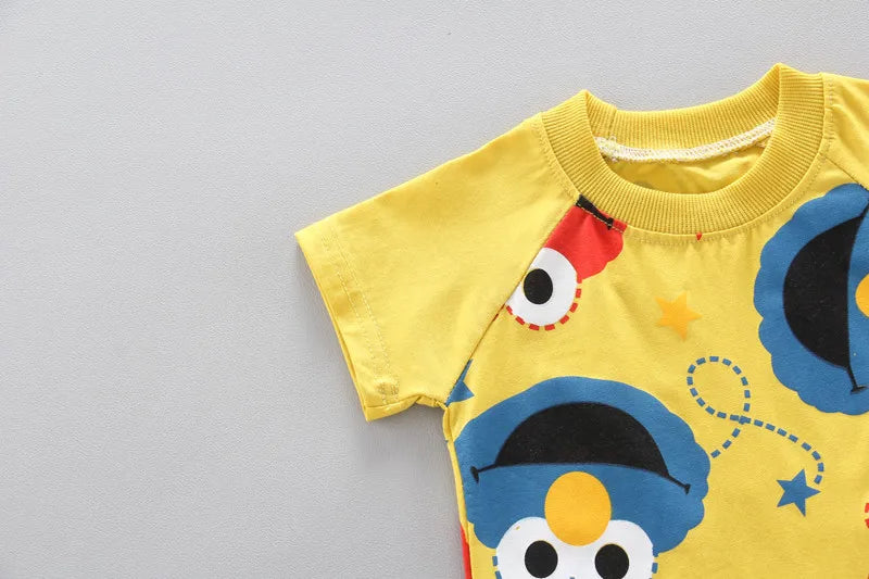 Summer Children Boys Girls Clothes Kids Cartoon Clothing Infant Suit Toddler T-Shirt Pants Set Kids Casual Tracksuit 0-4 Years