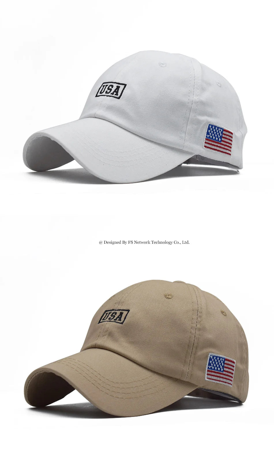 FS White American Flag Baseball Caps For Men Brand Streetwear Hip Hop Cap Cotton Women Snapback Trucker Hats Bones Masculinos