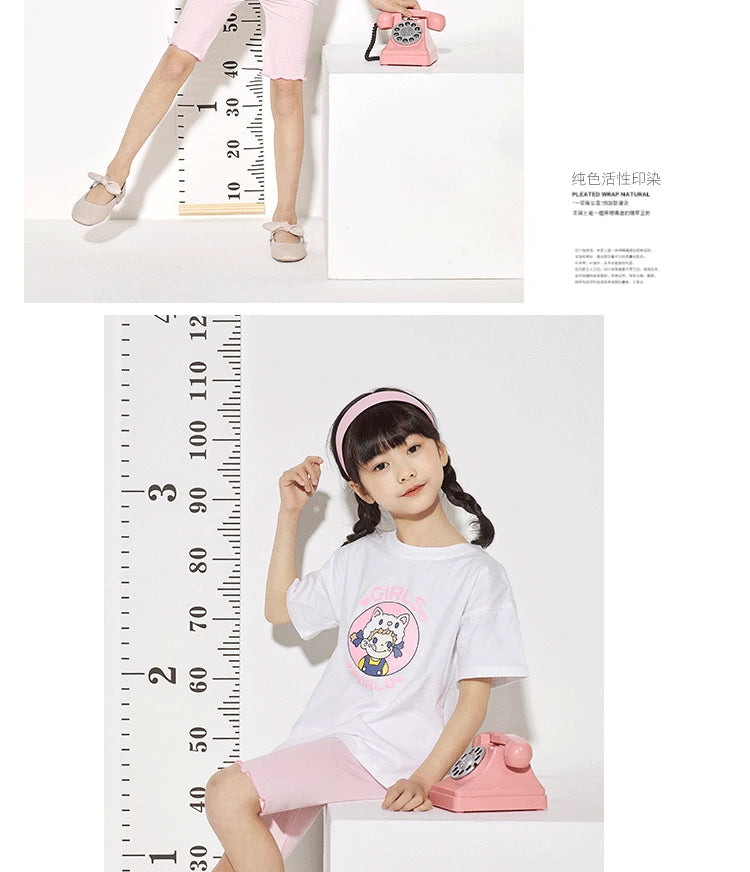 Summer Girls Pants Candy Color Kids Clothes Teenager Panty Trousers Casual Baby Bottoms Sport Knee Length Girl Leggings