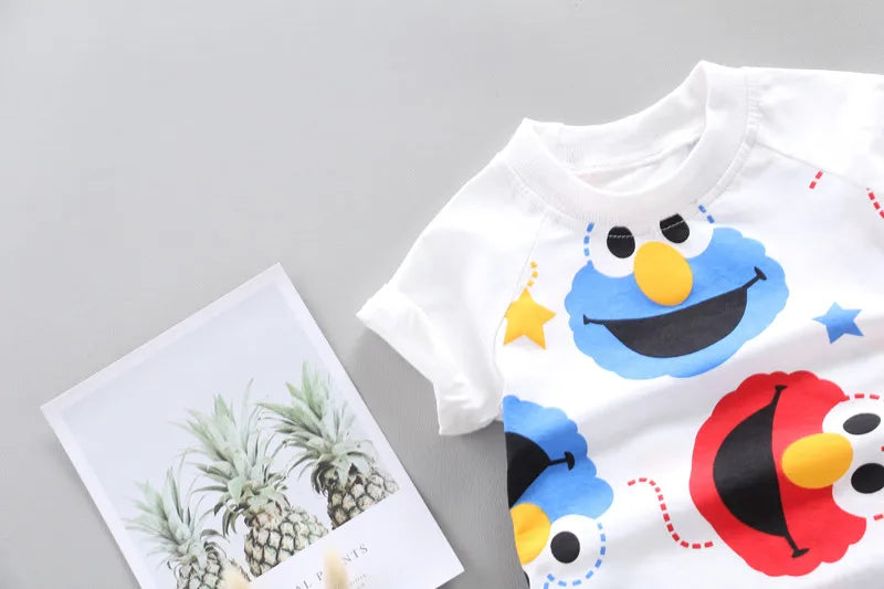 Summer Children Boys Girls Clothes Kids Cartoon Clothing Infant Suit Toddler T-Shirt Pants Set Kids Casual Tracksuit 0-4 Years