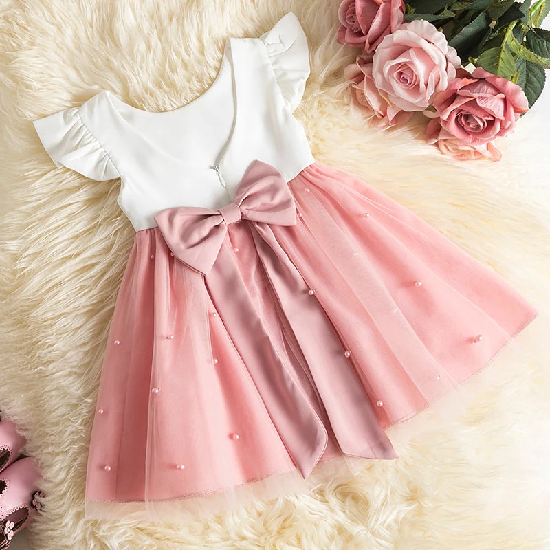 2023 Girls Baby Summer Dress Wedding Birthday Party Fluffy Lace Dress 1-5 Y Toddler Dress Elegant Tutu Vestidos Kids Clothes