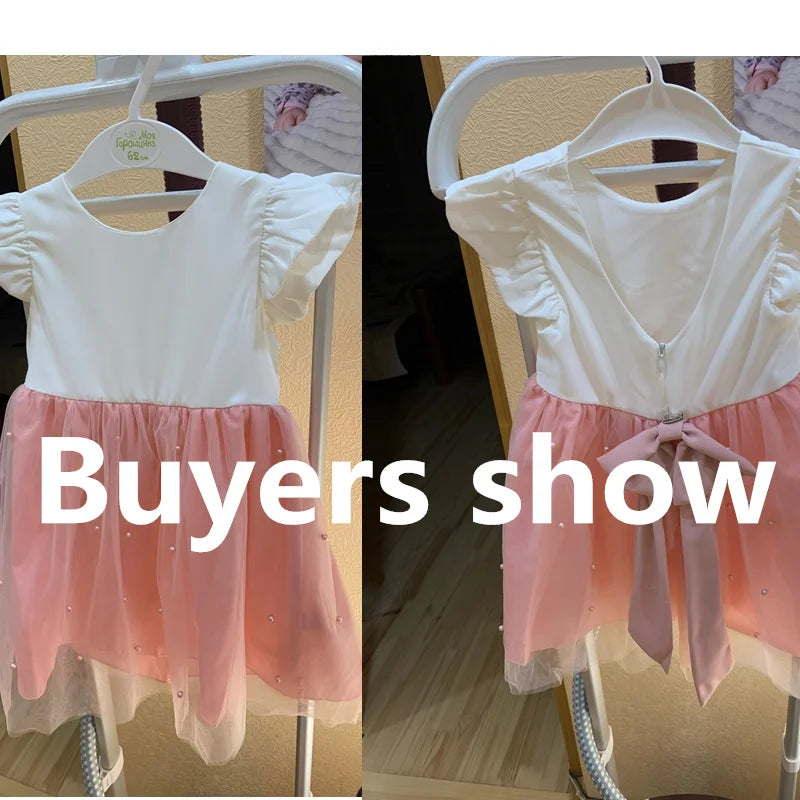 Toddler 12M-5Y Girl Lace Wedding Party Dress Kids Baby Tulle Birthday Princess Tutu Prom Child Christmas New Year Party Costume