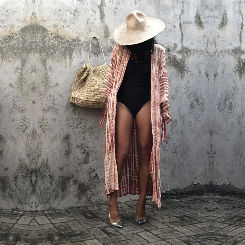 Embroidery Kaftan Beach Tunic Beach Cover up Saida de Praia Swimsuit Women Bikini cover up Pareo Sarong Beachwear Q882