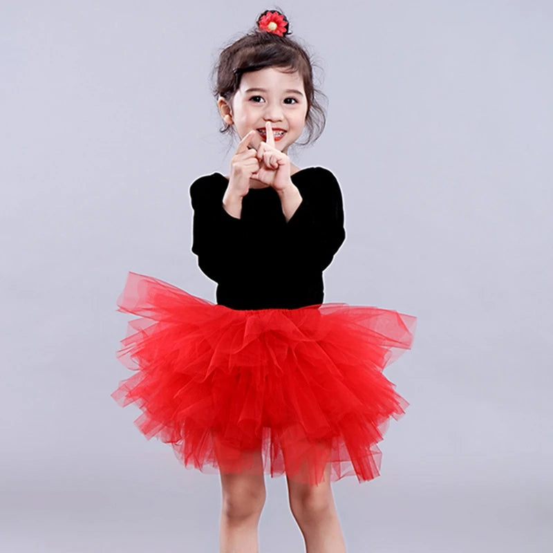 Fashion Girls Tutu Super Fluffy 6 Layers Petticoat Princess Ballet Dance Tutu Skirt Kids Cake Skirt Chritsmas Children Clothes