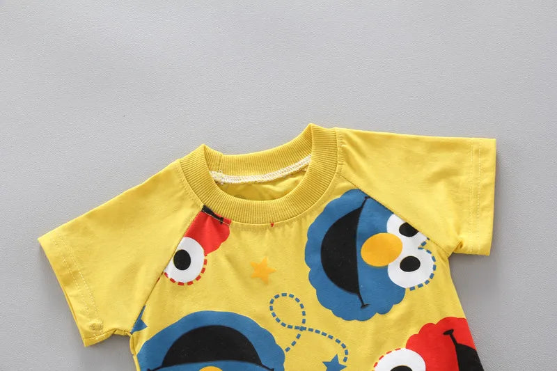 Summer Children Boys Girls Clothes Kids Cartoon Clothing Infant Suit Toddler T-Shirt Pants Set Kids Casual Tracksuit 0-4 Years