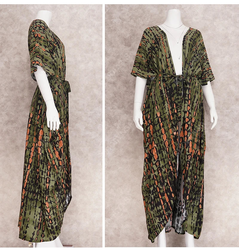 Embroidery Kaftan Beach Tunic Beach Cover up Saida de Praia Swimsuit Women Bikini cover up Pareo Sarong Beachwear Q882