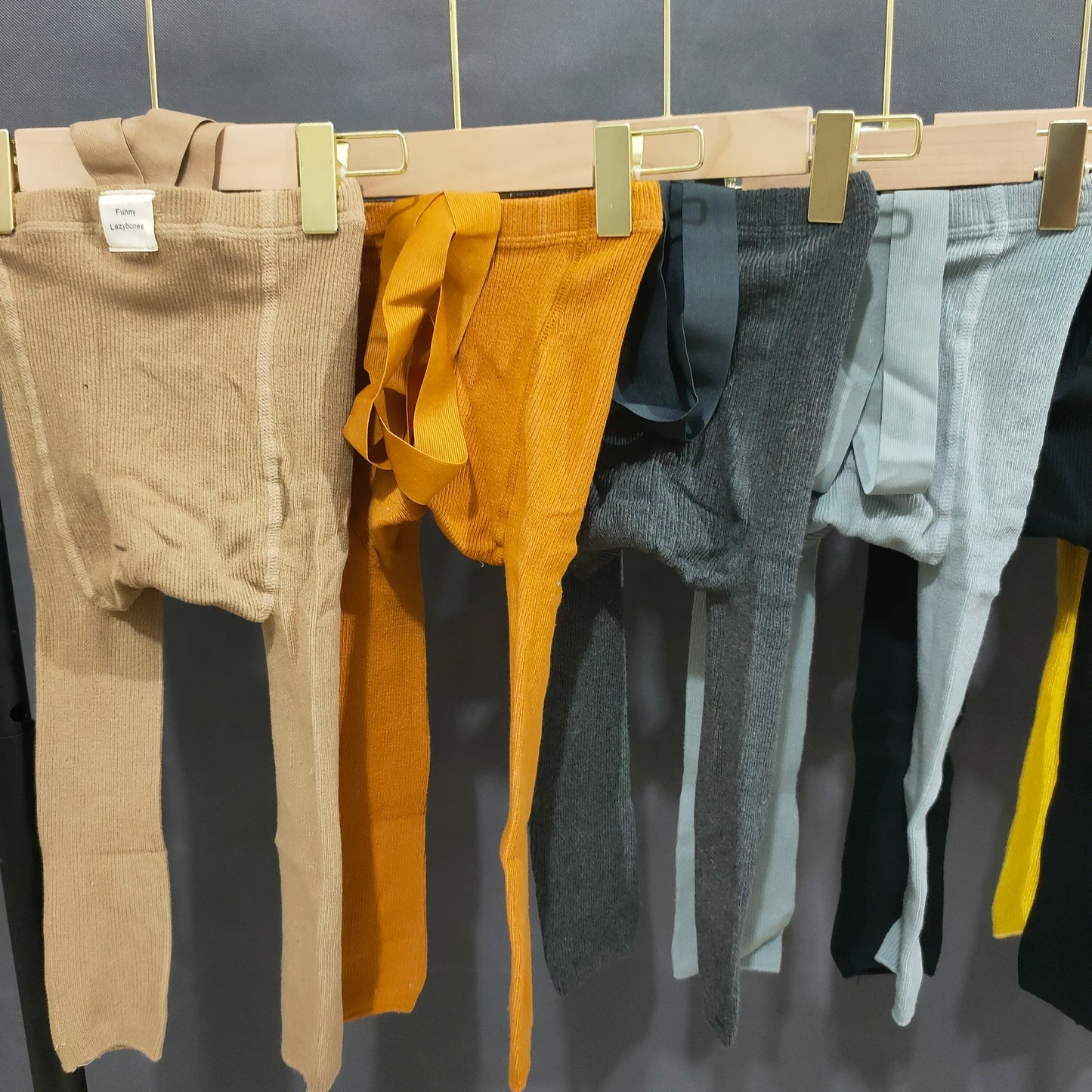 Spanish Spring And Autumn Models High Waist Suspenders Cropped Trousers Baby Big PP Baby Leggings