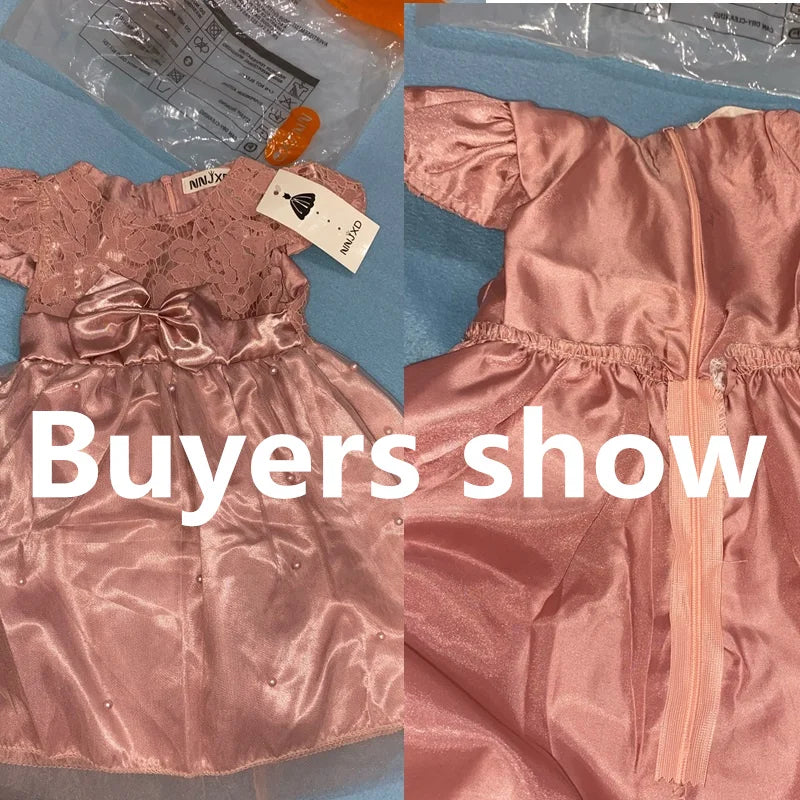 Toddler 12M-5Y Girl Lace Wedding Party Dress Kids Baby Tulle Birthday Princess Tutu Prom Child Christmas New Year Party Costume