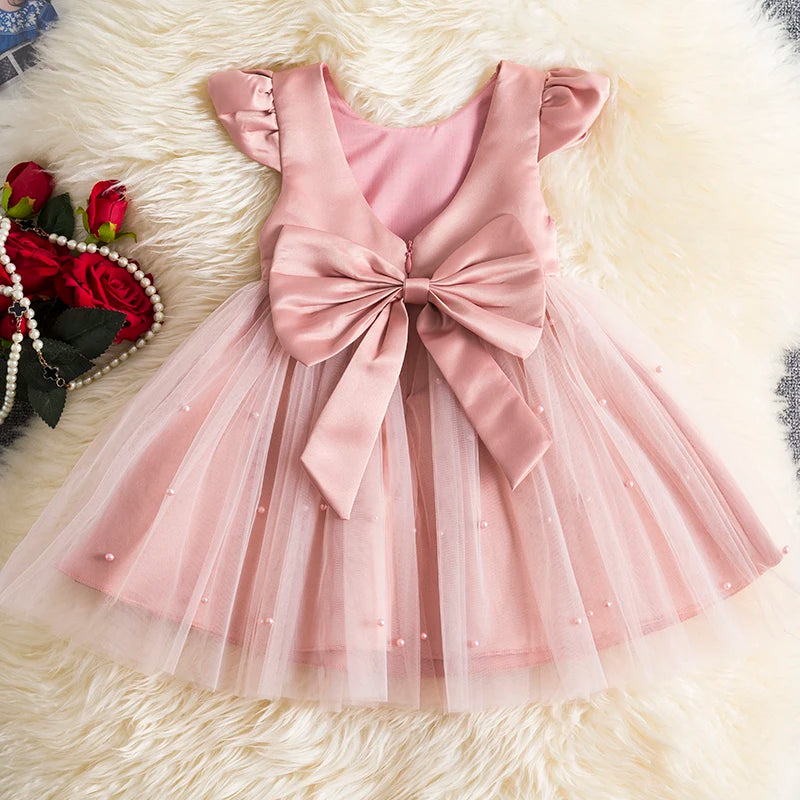 2023 Girls Baby Summer Dress Wedding Birthday Party Fluffy Lace Dress 1-5 Y Toddler Dress Elegant Tutu Vestidos Kids Clothes