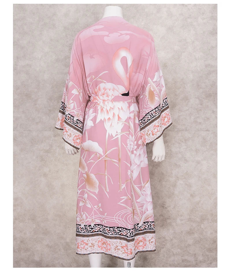 Embroidery Kaftan Beach Tunic Beach Cover up Saida de Praia Swimsuit Women Bikini cover up Pareo Sarong Beachwear Q882