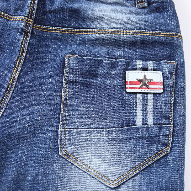 IENENS Kids Boys Jeans Fashion Clothes Classic Pants Denim Clothing Children Baby Boy Casual Bowboy Long Trousers 5-13Y