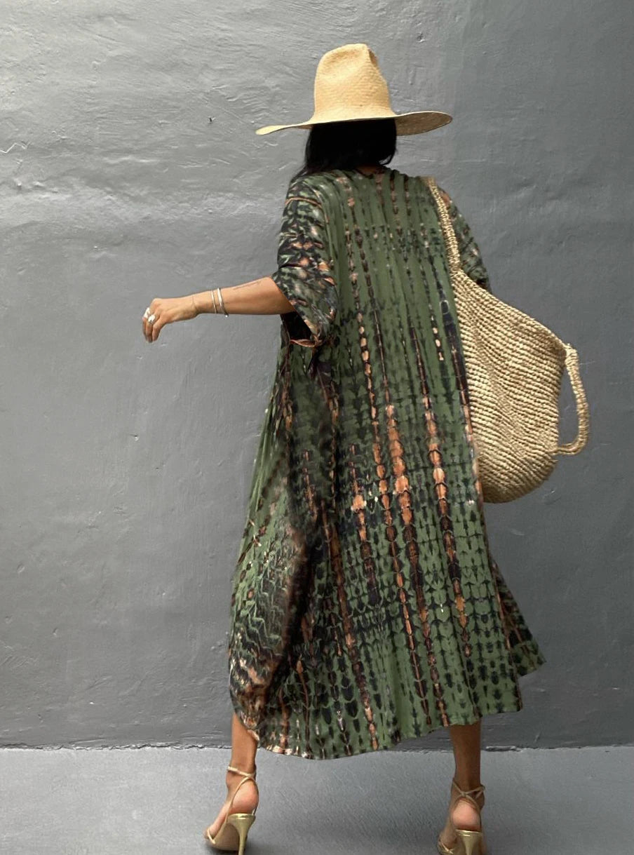 Embroidery Kaftan Beach Tunic Beach Cover up Saida de Praia Swimsuit Women Bikini cover up Pareo Sarong Beachwear Q882