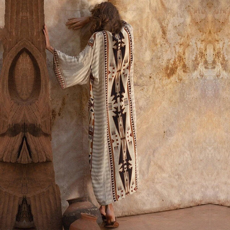 Embroidery Kaftan Beach Tunic Beach Cover up Saida de Praia Swimsuit Women Bikini cover up Pareo Sarong Beachwear Q882