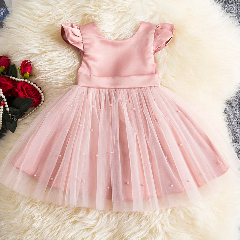 2023 Girls Baby Summer Dress Wedding Birthday Party Fluffy Lace Dress 1-5 Y Toddler Dress Elegant Tutu Vestidos Kids Clothes