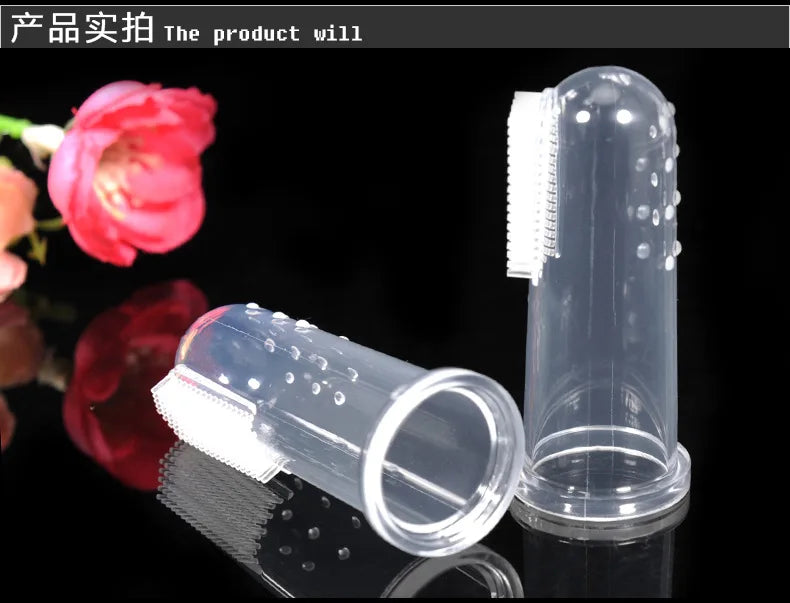 Silicone Brush Tool Toothpaste Dogs Soft Pet Finger Toothbrush Dental Hygiene For Medium dog bads