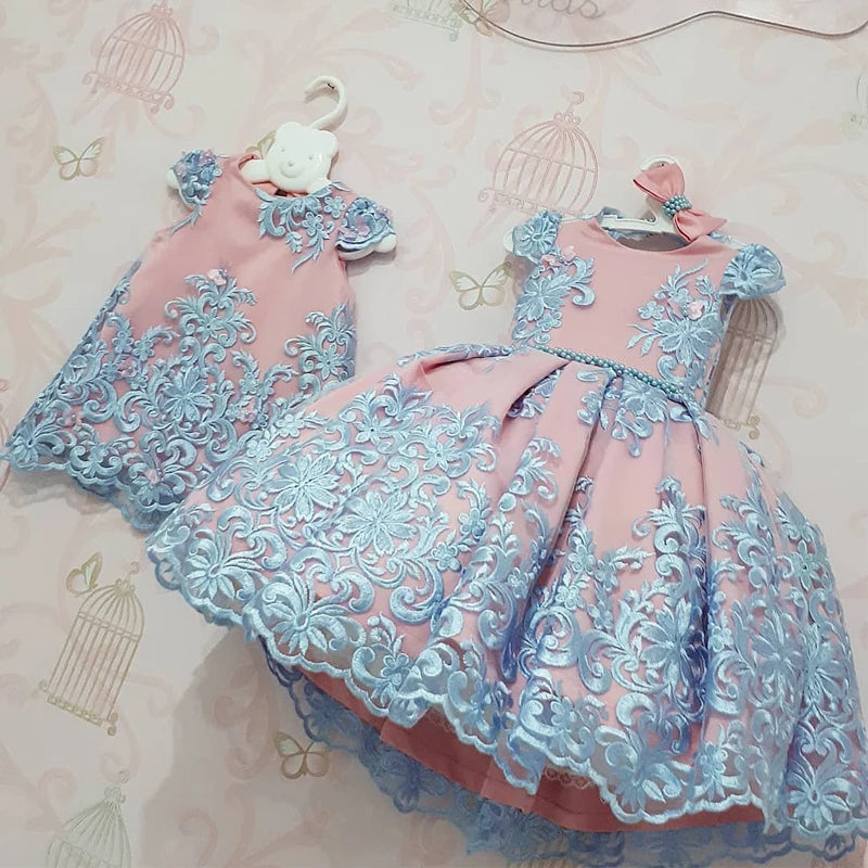 Snow White Princess Flower Dress for Baby Girls Kids Birthday Formal Gala Costumes Baby Girls Christmas Luxury Backless Clothes