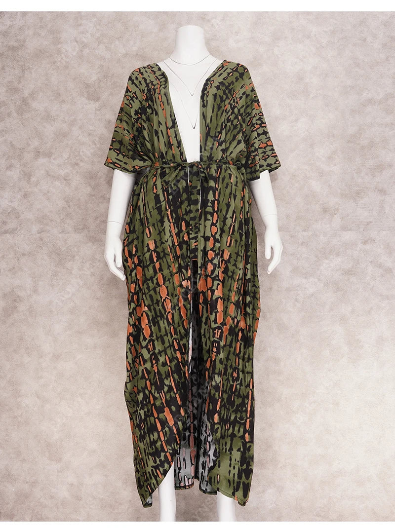 Embroidery Kaftan Beach Tunic Beach Cover up Saida de Praia Swimsuit Women Bikini cover up Pareo Sarong Beachwear Q882