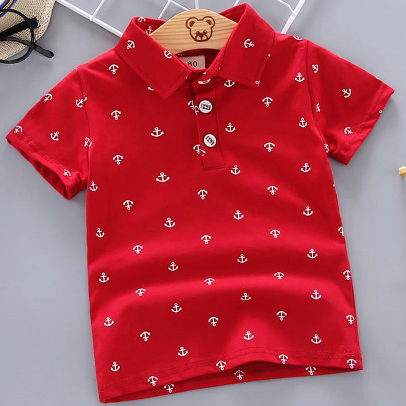 2024 Summer Baby Boys Shirts Short Sleeve Lapel Clothes for Girls Cotton Breathable Kids Tops Outwear 12M-5Y