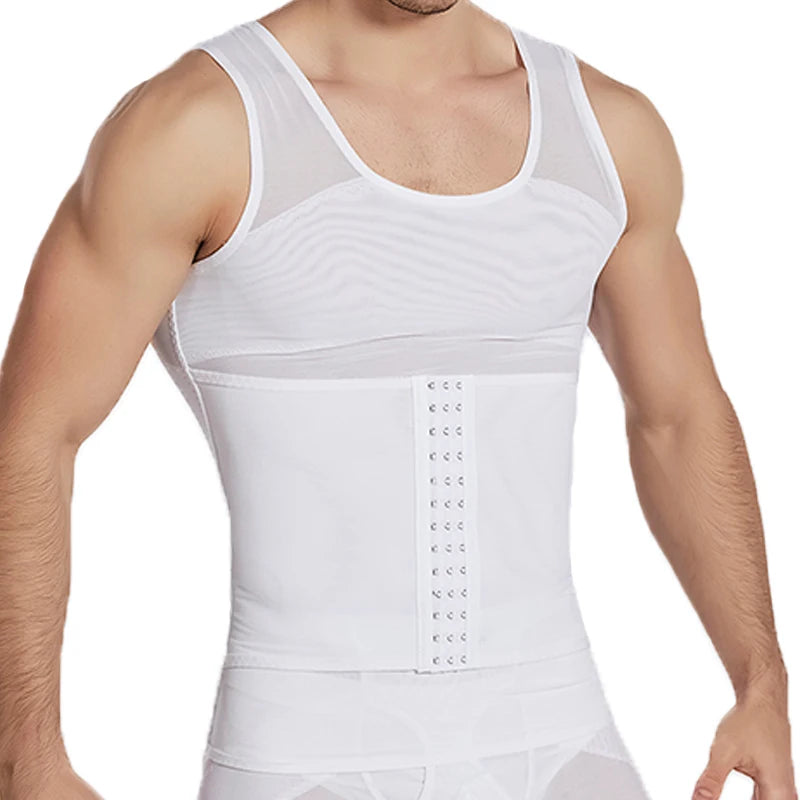 Mens Body Shaper Compression Vest Abdomen Shapewear Tummy Slimming Sheath Gynecomastia Shapers Corset Waist Trainer Fajas Tops