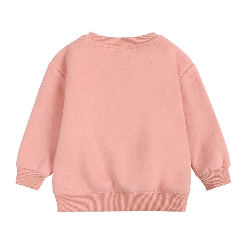 Autumn Winter Essential Baby Boys Girls Children's Clothing Warm Fleece Outerwear Solid Sweatshirt Tops for Kids Jacket Pullover