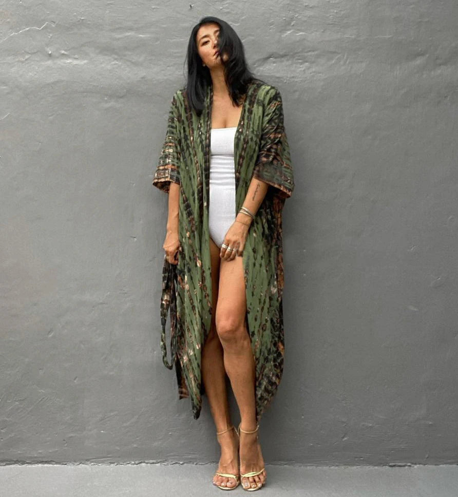 Embroidery Kaftan Beach Tunic Beach Cover up Saida de Praia Swimsuit Women Bikini cover up Pareo Sarong Beachwear Q882