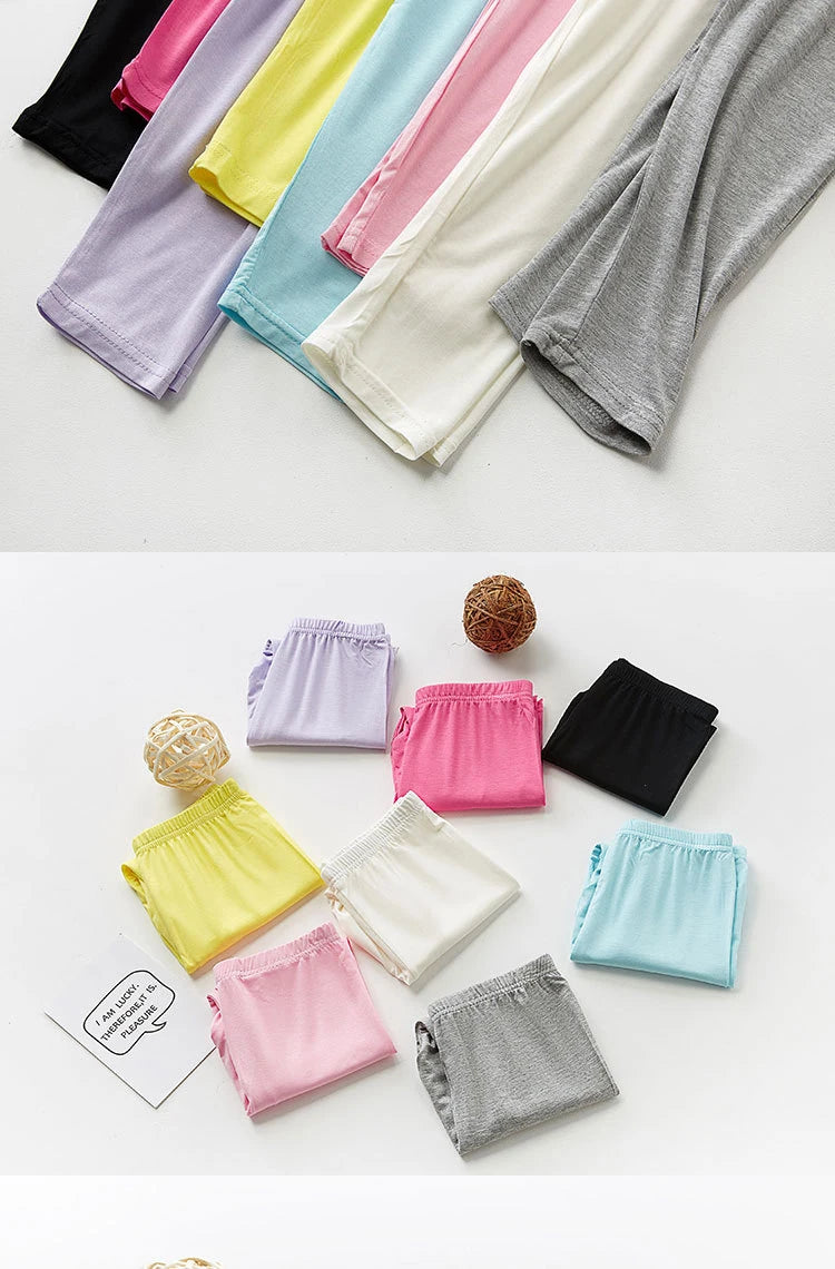 Summer Clothes Baby Girl Pants Children Cropped Pants Candy Color Calf-Length Girls Leggings Skinny Kids Trousers 2-12 Yrs