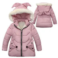Autumn Winter Baby Girls Boys Jacket Children Cute Ears Hooded Down Coat Toddler Long Sleeve Clothes Kids Windproof Outerwear