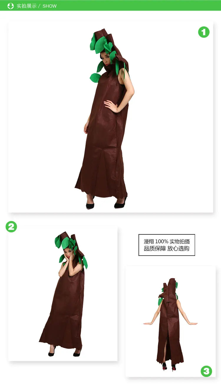 Adults and Kids Halloween Party Green Costumes Children's Trees Cosplay Clothes Party Costume Family Suit