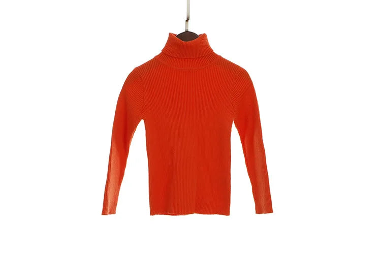 2024 New Sweater Kids Sweaters Autumn Girls Turtleneck Sweaters 1-6Yrs Baby Boys Pullover Winter Knitted Bottoming Boys Sweaters