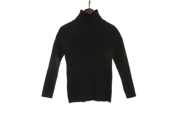 2024 New Sweater Kids Sweaters Autumn Girls Turtleneck Sweaters 1-6Yrs Baby Boys Pullover Winter Knitted Bottoming Boys Sweaters