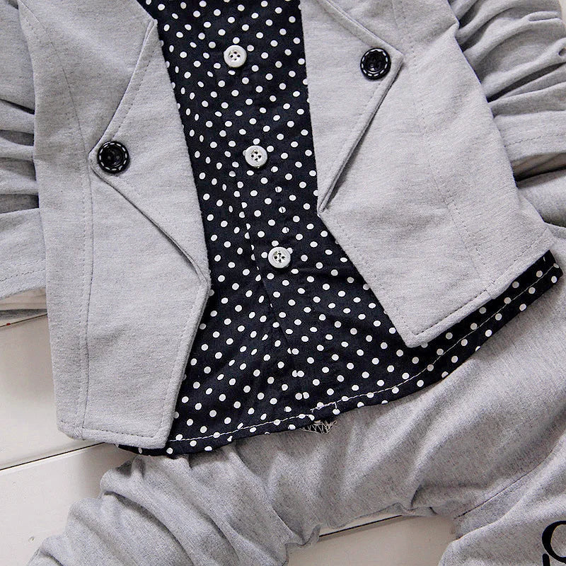 Kids Thinner Clothes Sets Spring Autumn Tracksuit Baby Boys Kid Long Sleeve Gentleman Suits Children T Shirt Pants Clothing Sets