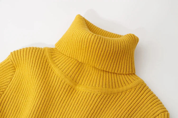 2024 New Sweater Kids Sweaters Autumn Girls Turtleneck Sweaters 1-6Yrs Baby Boys Pullover Winter Knitted Bottoming Boys Sweaters