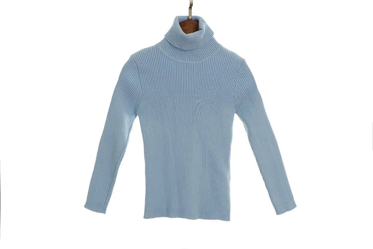 2024 New Sweater Kids Sweaters Autumn Girls Turtleneck Sweaters 1-6Yrs Baby Boys Pullover Winter Knitted Bottoming Boys Sweaters
