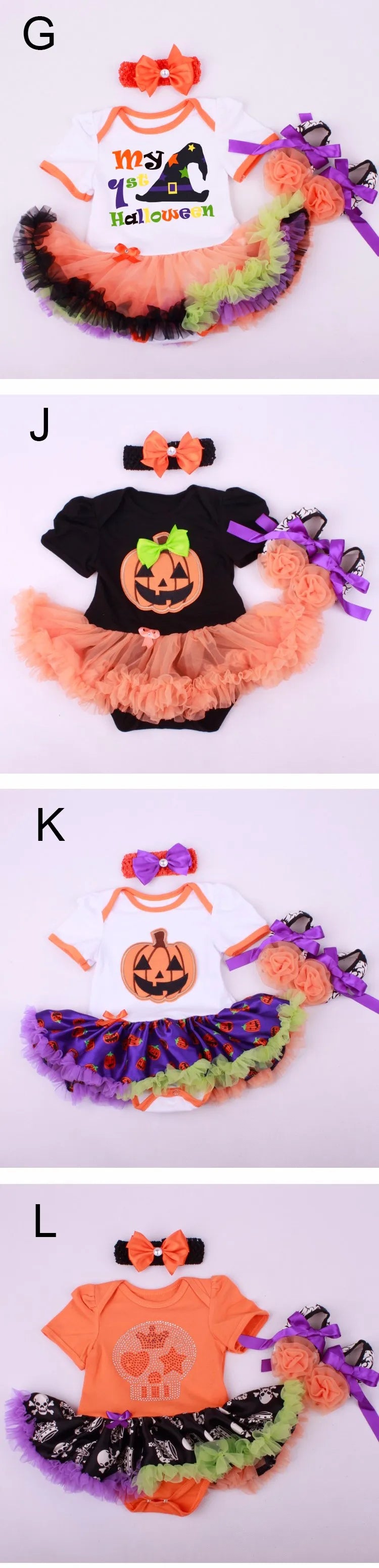 Halloween Baby Girl Clothing Sets Pumpkin Romper Dress Jumpersuit+Headband+Shoes 3pcs Suit Bebe Infant Festival Costumes