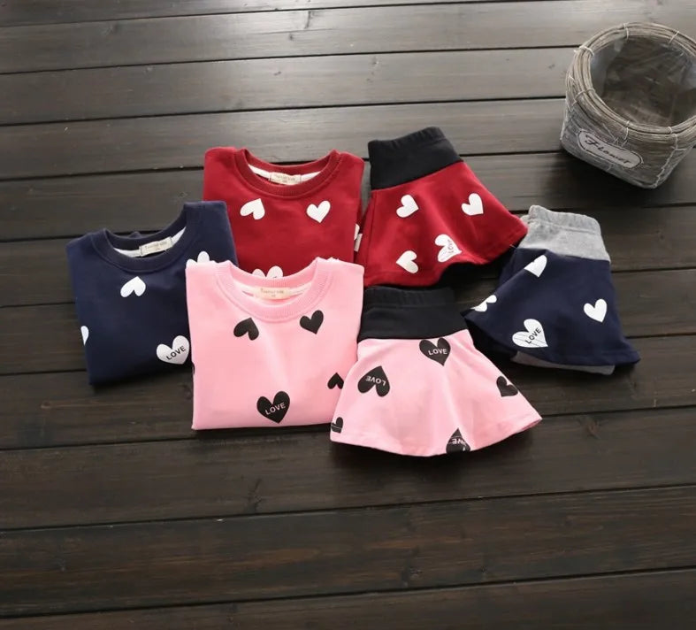 Toddler Girls Clothing Sets Autumn spring Children Girls Clothes T Shirt Skirt Legging Pants Outfits Kids Girls Sport Suit