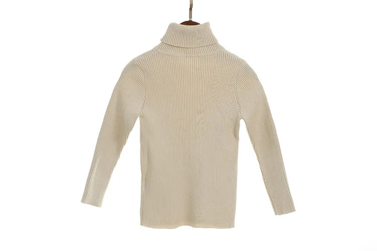 2024 New Sweater Kids Sweaters Autumn Girls Turtleneck Sweaters 1-6Yrs Baby Boys Pullover Winter Knitted Bottoming Boys Sweaters