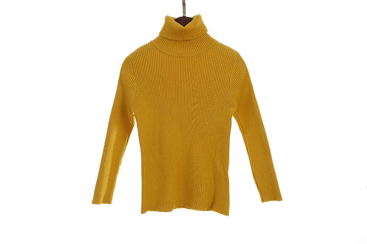 2024 New Sweater Kids Sweaters Autumn Girls Turtleneck Sweaters 1-6Yrs Baby Boys Pullover Winter Knitted Bottoming Boys Sweaters