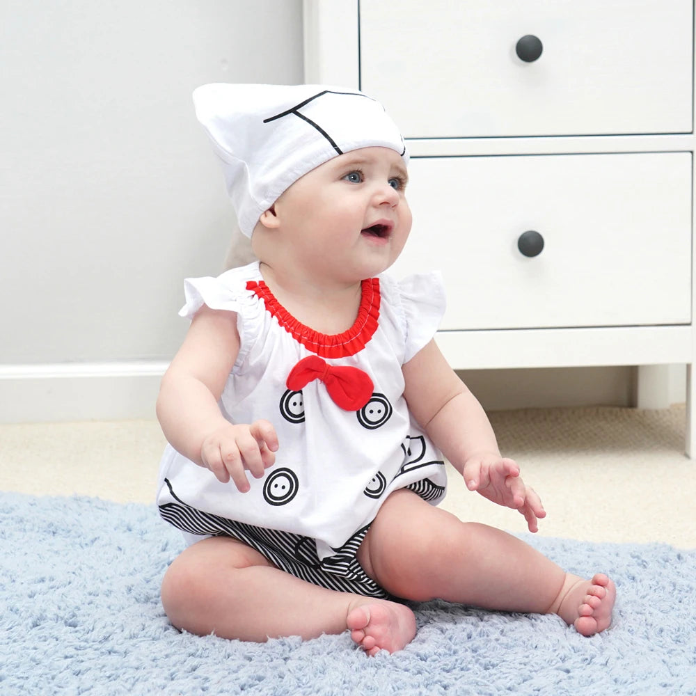 Umorden Infant Toddler Baby Cartoon Dinosaur Panda Chef Duck Cowboy Costume Summer Short Rompers Bodysuit Halloween Fancy Dress
