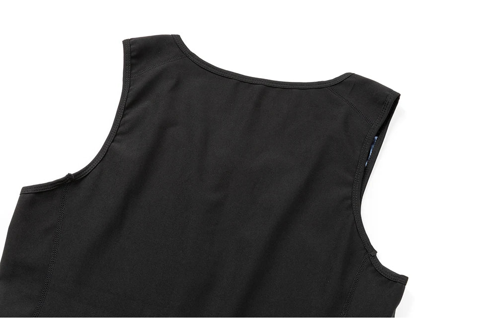 Men Sauna Sweat Vest Waist Trainer Corset Zipper Workout Tank Top Slimming Body Shaper Compression Shirt Weight Loss Fat Burner