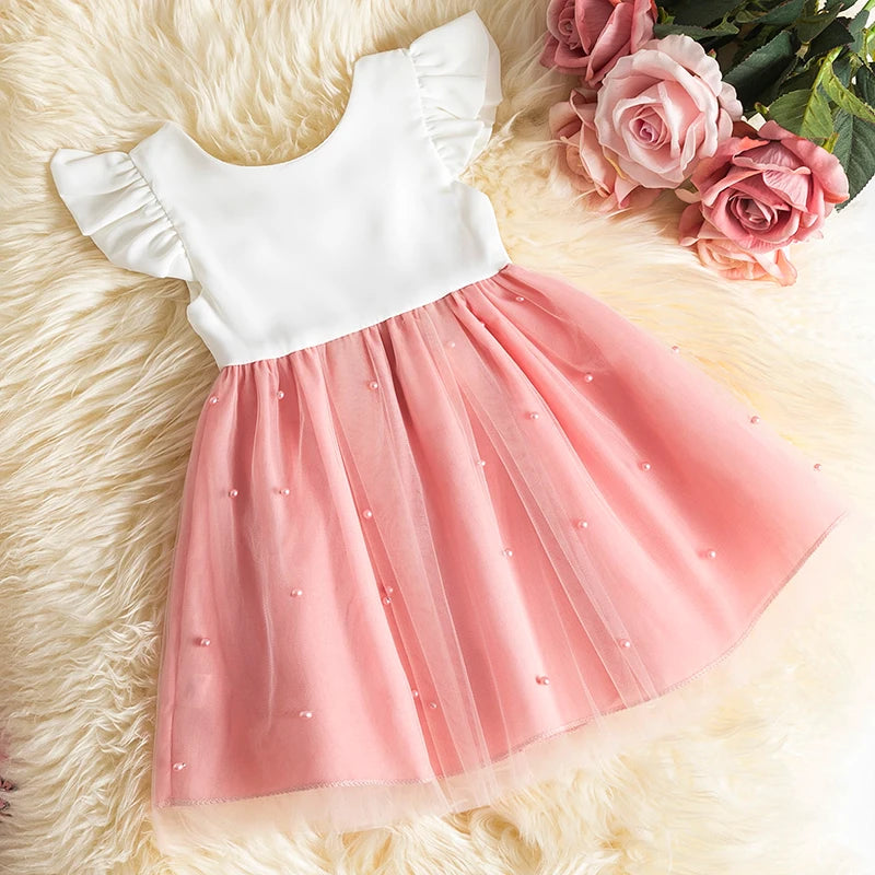 2023 Girls Baby Summer Dress Wedding Birthday Party Fluffy Lace Dress 1-5 Y Toddler Dress Elegant Tutu Vestidos Kids Clothes